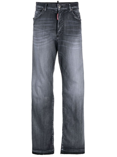 Shop Dsquared2 Grey Cotton Blend Jeans