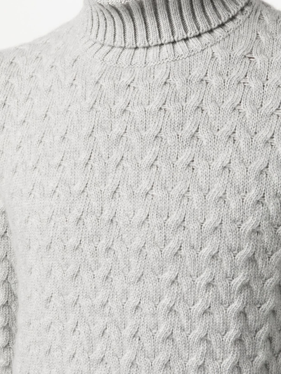 Shop Fedeli Grey Virgin Wool-cashmere Blend Jumper