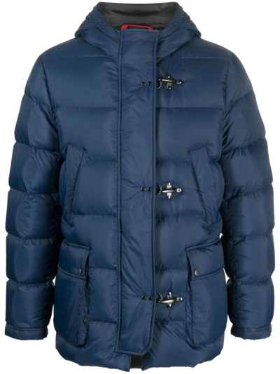 Shop Fay Navy Blue Duck 3 Ganci Down Jacket