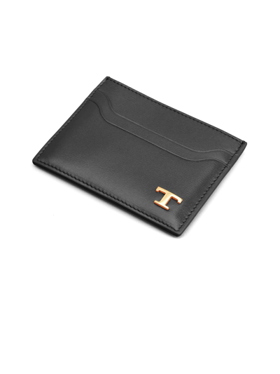 Shop Tod's Card Holder In Black Leather