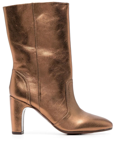 Shop Chie Mihara Coppertone Calf Leather Eyta Boots In Brown