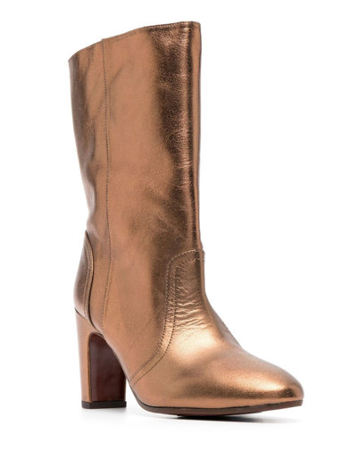 Shop Chie Mihara Coppertone Calf Leather Eyta Boots In Brown