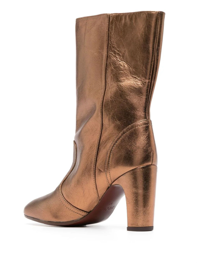 Shop Chie Mihara Coppertone Calf Leather Eyta Boots In Brown