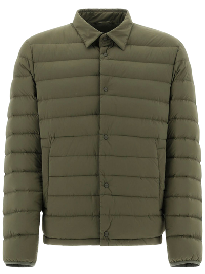 Shop Herno Bomber Jacket In Light Nylon Stretch In Green