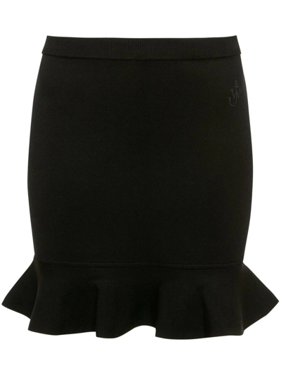 Shop Jw Anderson Ruffled Hem Mini Skirt In Black