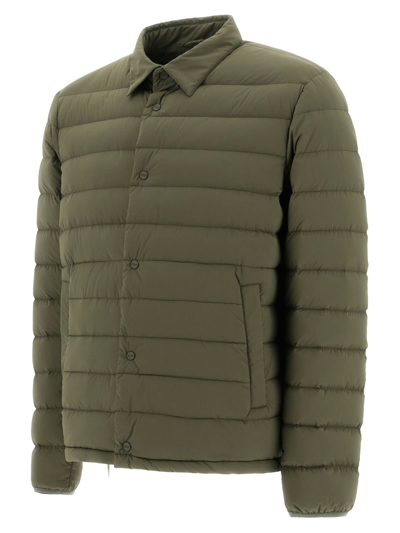 Shop Herno Bomber Jacket In Light Nylon Stretch In Green