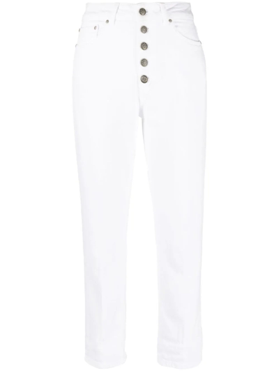 Shop Dondup White Stretch-cotton Jeans