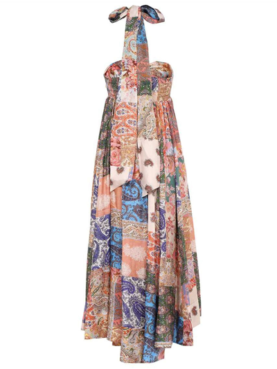 Shop Zimmermann Multicolour Silk Devi Dress In Fantasia