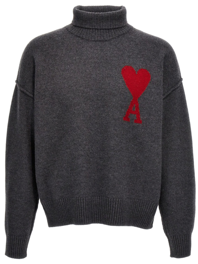 Shop Ami Alexandre Mattiussi Ami Sweaters Grey