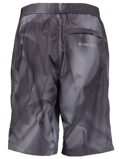44 Label Group Crinkle Graphic-print Shorts In Black