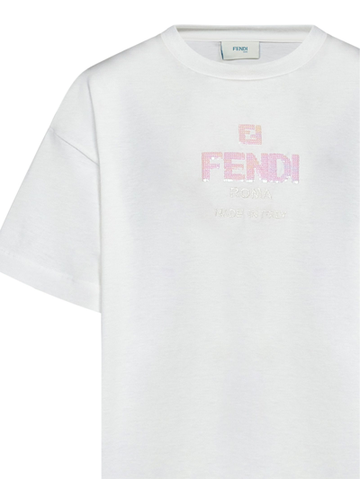 Shop Fendi Kids T-shirts And Polos In Gesso