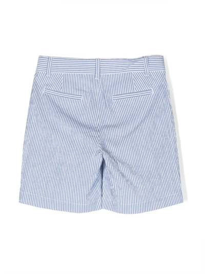Shop Aspesi Shorts In Bianco+azzurro