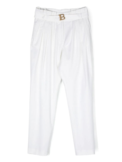 Shop Balmain Trousers White