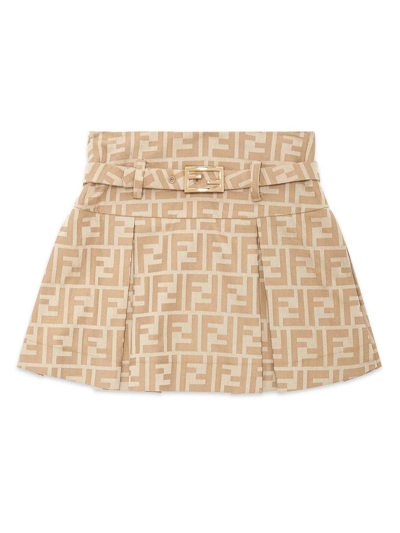 Shop Fendi Kids Skirts Beige