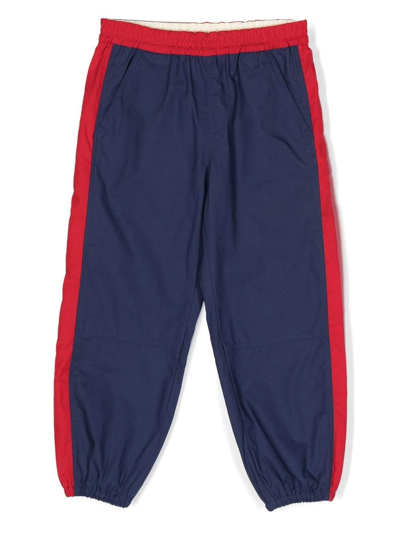 Shop Gucci Kids Trousers In Blu+rosso