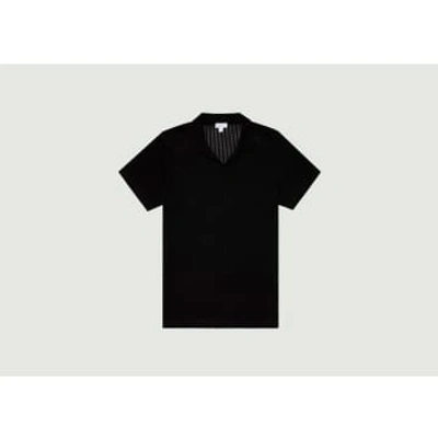 Shop Sunspel Linear Mesh Polo Shirt