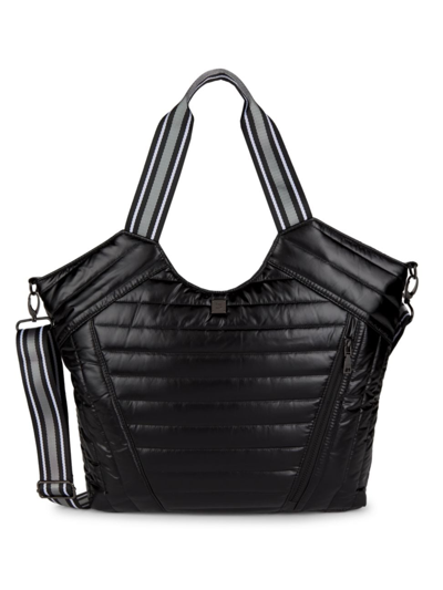 Shop Think Royln Women's Puzzle Tote Bag In Shiny Black