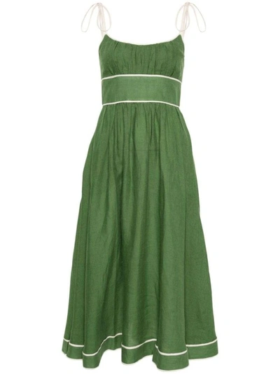 Shop Zimmermann Alight Picnic Midi Dress In Green