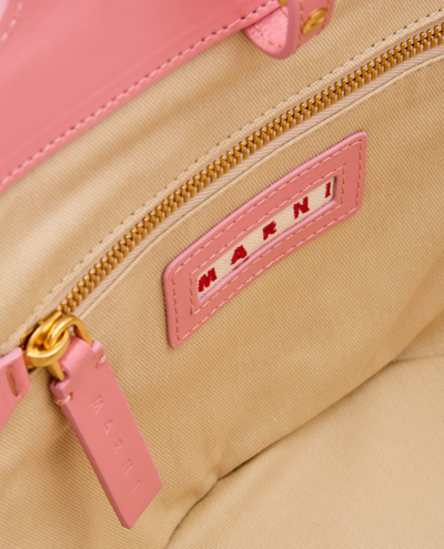 Shop Marni Small Tropicalia Raffia Bucket Bag In Pink