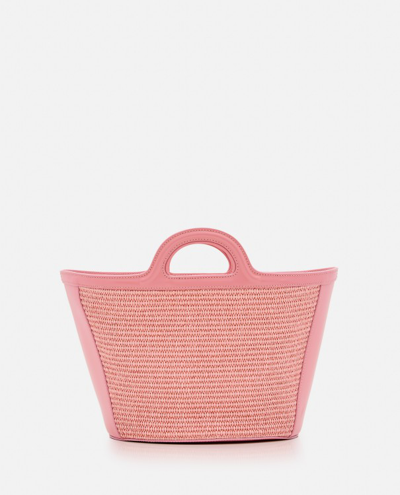 Shop Marni Small Tropicalia Raffia Bucket Bag In Pink