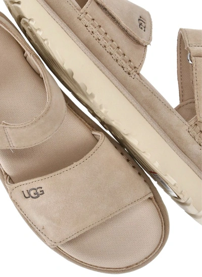 Shop Ugg Beige Suede Leather Sandals In Neutrals