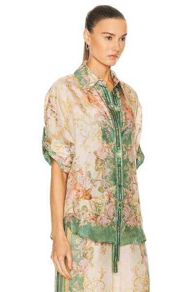 Shop Zimmermann August Floral-print Silk Shirt In Multicolor