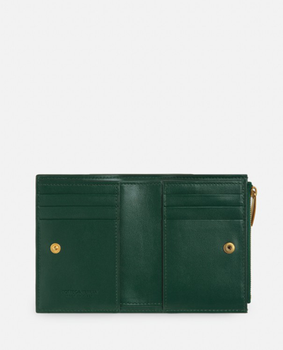 Shop Bottega Veneta Small Bi-fold Leather Wallet In Green
