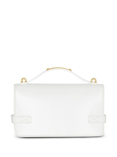 Shop Balmain B-buzz 24 Leather Tote Bag In White