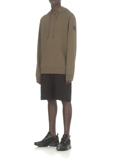Shop Canada Goose Army Green Cotton Hoodie