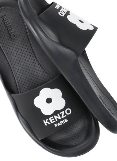 Shop Kenzo Pool Slippers In Black