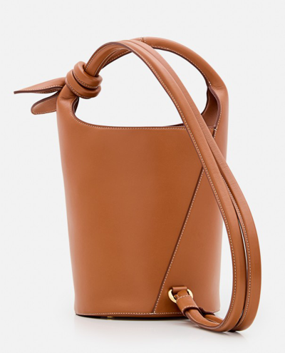 Shop Jacquemus Le Petit Tourni Leather Bucket Bag In Brown