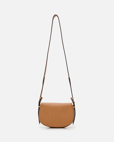 Shop Polo Ralph Lauren Small Satchel Crossbody Leather Bag In Brown
