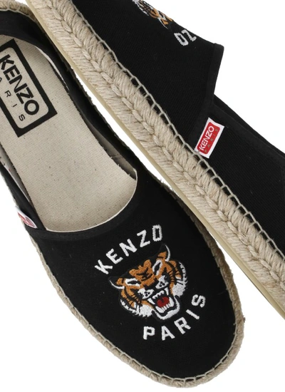 Shop Kenzo Lucky Tiger Espadrillas In Black