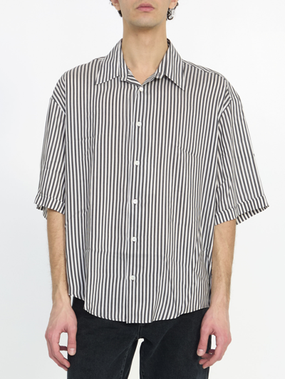 Shop Ami Alexandre Mattiussi Striped Shirt In White
