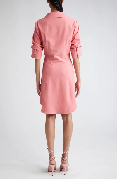 Shop Cinq À Sept Elina Gathered Shirtdress In Ardent Coral