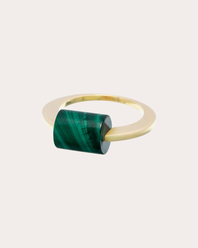 Shop Aliita Women's Malachite Deco Cilindro Ring In Green