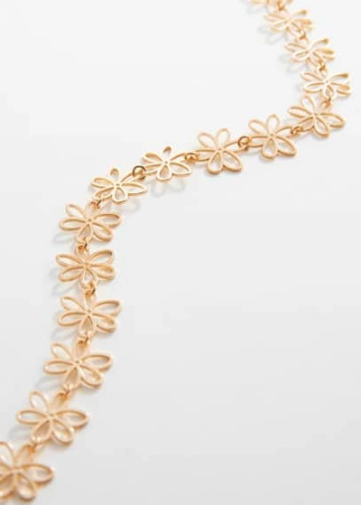 Shop Mango Teen Flower Beads Necklace Gold