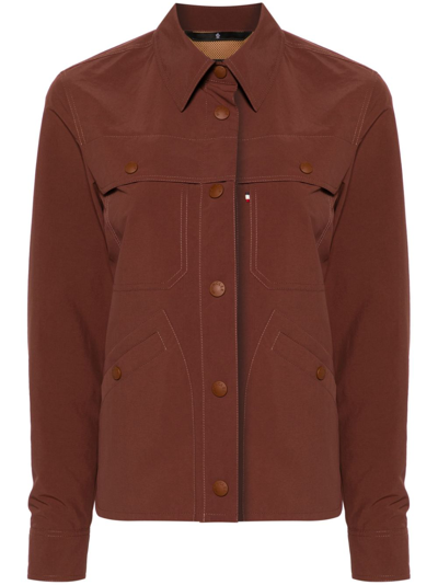 Shop Moncler Brown Pochet Shirt Jacket In Braun