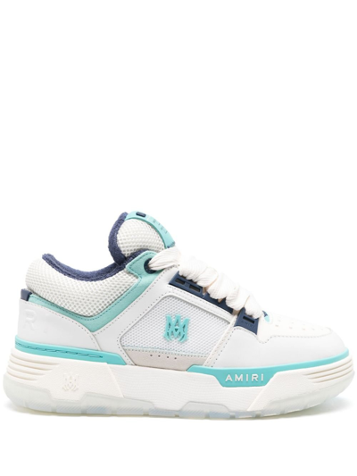 Shop Amiri Ma-1 Panelled Leather Sneakers - Men's - Rubber/calf Leather/fabric In Weiss