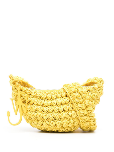 Shop Jw Anderson Yellow Popcorn Crochet-knit Cross Body Bag