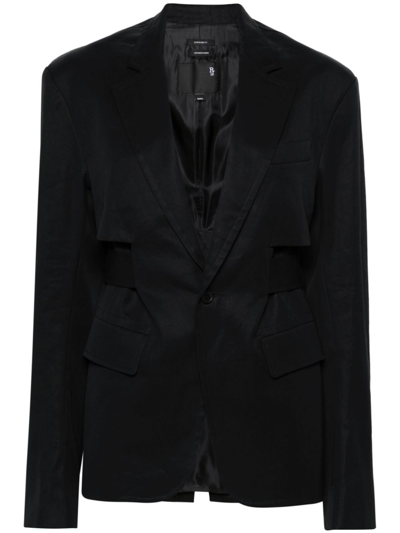 Shop R13 Trench Vent Single-breasted Cotton Blazer - Women's - Cotton/polyester/viscose In Black