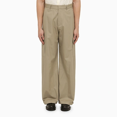 Shop Off-white ™ Beige Cotton Wide Cargo Trousers