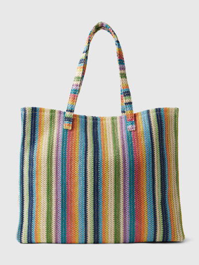 Shop Gap Striped Straw Tote Bag In Multi Stripe