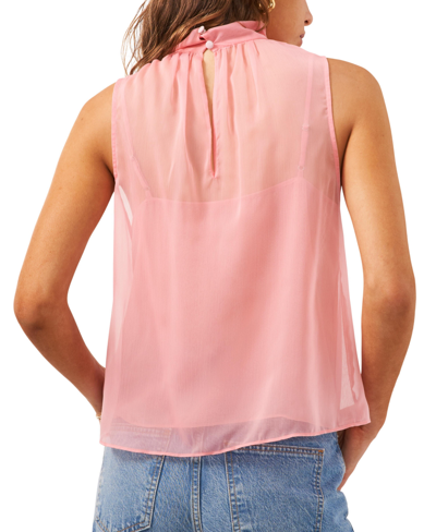 Shop 1.state Women's Sleeveless Tie-neck Halter Blouse In Rose Gauze