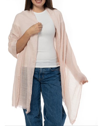 Shop Style & Co Women's Textured Linen-look Scarf, Created For Macy's In Blush