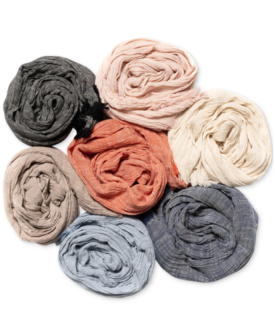 Shop Style & Co Women's Textured Linen-look Scarf, Created For Macy's In Natural