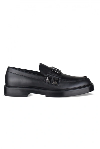 Shop Valentino Stud Sign Loafers