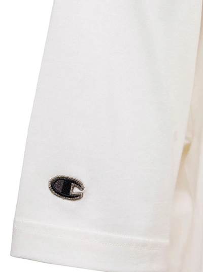 Shop Rick Owens 'tommy T' White Oversize T-shirt With Pentagram Embroidery At The Front In Cotton Man