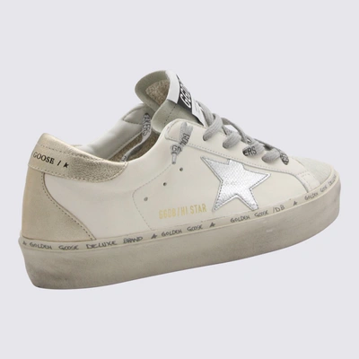 Shop Golden Goose White And Silver Leather Hi Star Glitter Sneakers In White/ice/silver/platinum