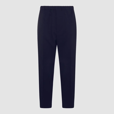 Shop Jil Sander Navy Blue Cotton Pants